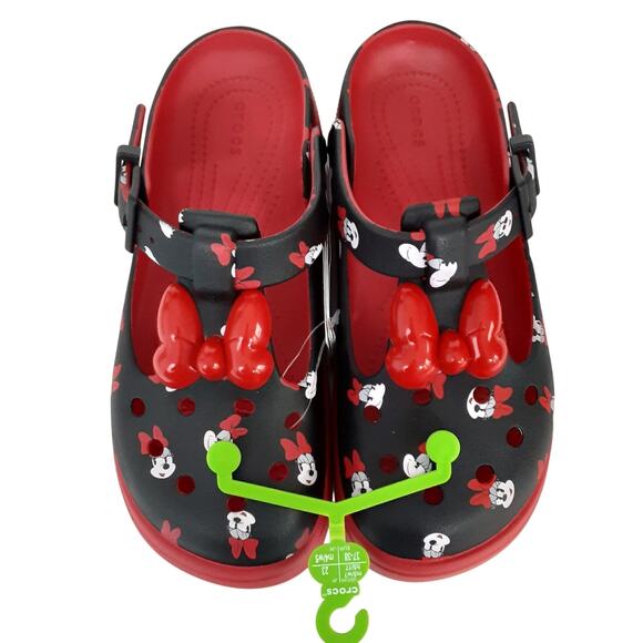 Crocs Disney Minnie Mouse Mary Janes Red Womens 7 Platform Slip On Chunky NWT - Picture 4 of 9